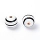 thumbnail image 1 of Natural Chinese Cherry Wood Beads Round with Stripe Pattern White 15x16mm Hole: 4mm, 1 of 1