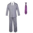 thumbnail image 2 of 6pc Baby Toddler Boy Teen Formal Party Medium Gray Suit w/ Satin Necktie Sm-20, 2 of 3