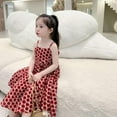 thumbnail image 3 of SILVERCELL Toddler Kids Girls Summer Dress Sling Red Floral Casual Dress Girls Party Dress Sleeveless 1-7 Years, 3 of 11