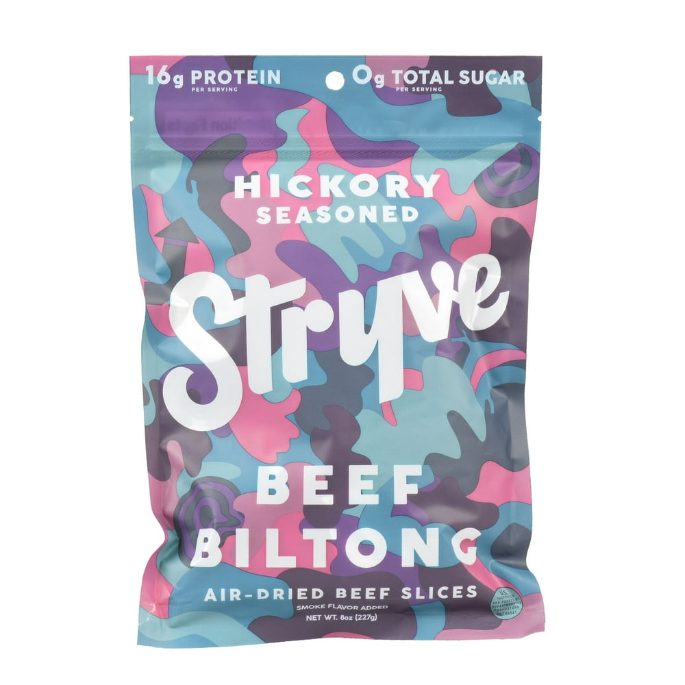 Stryve Beef Biltong Hickory Seasoned, 8 oz