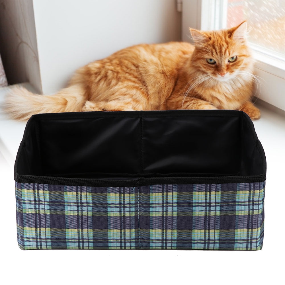 LYUMO Collapsible Foldable Cat Litter Box Pet Litter Pan