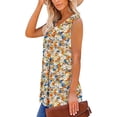 thumbnail image 4 of Women’s Tank Top Summer Floral Sleeveless V Neck Blouse Casual Dressy Tunic Loose Fit Lightweight Printed Shirt for Beach Vacation Daily Fashion Wear, 4 of 5