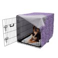 thumbnail image 2 of Mauve Dog Crate Cover, Abstract Geometrical Linked Circles in Many Sizes Fractal Diameter Rings Print, Easy to Use Pet Kennel Cover for Medium Large Dogs, 35" x 23" x 27", Violet White, by Ambesonne, 2 of 6
