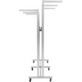 thumbnail image 6 of Floor Standing 6 Arms Garment Rack, Heavy Duty Metal Clothing Display Rack With Wheels, 3.9'-5.2' Height Adjustable Mobile Square Tubing Retail Display Racks For Hanging Clothes, 6 of 9