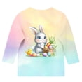 thumbnail image 4 of Girls Easter Bunny Long Sleeve T-Shirt Pastel Rainbow Green Spring Top for Kids & Kids Ages 3-12 Years Soft Stretchy,Size 11-12 T, 4 of 5