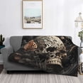 thumbnail image 2 of Rateoe Vintage Pattern Flower Skull Pattern Flannel Throw Blanket, Ultra-soft Blanket for Bed, Couch, Car, Hypoallergenic Anti-pilling blanket-80"x60"(Horizontal), 2 of 6