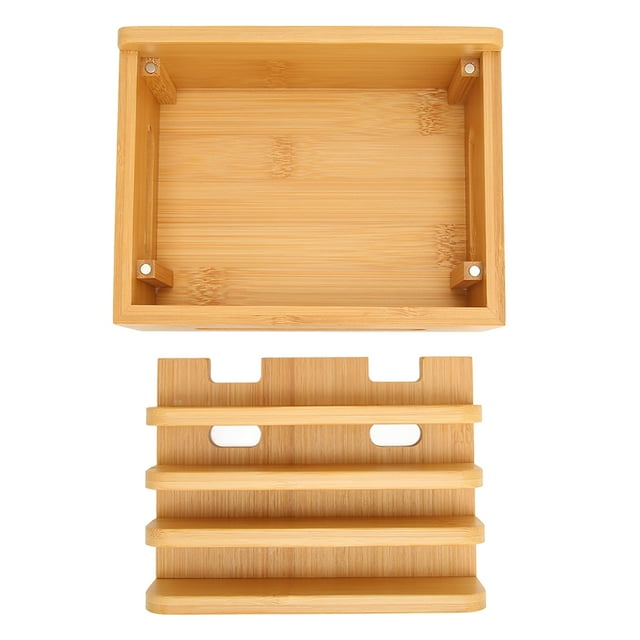 Bamboo Charging Dock Stand, Detachable Multifunctional Design Bamboo Charging Station Multiple Slots For Home ANGGREK No