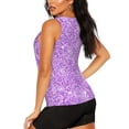 thumbnail image 4 of Picia Lilac Glittering Pattern Women's Workout Tank Top,Breathable Activewear,Slim Fit Athletic Top,Versatile Workout Moisture-wicking top-Medium, 4 of 9