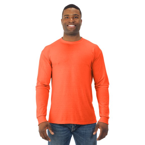 Jerzees Mens DRI-POWER Sport Long Sleeve Crew T-Shirt, M, Blazing Orange