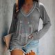 thumbnail image 1 of Puntoco Moda Mujer Causal Con Cuello En V Blusa Estampada Camiseta De Manga Larga Tops De Otoño Puntoco Puntoco-4091, 1 of 5
