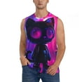 thumbnail image 2 of Goofa Neon Toy Cat Reflections Printed Men's Sleeveless T-Shirt - Athletic Gym Workout Tank Top for Men - Moisture-Wicking, UPF 30+ Quick-Dry Muscle Tee-Large, 2 of 8