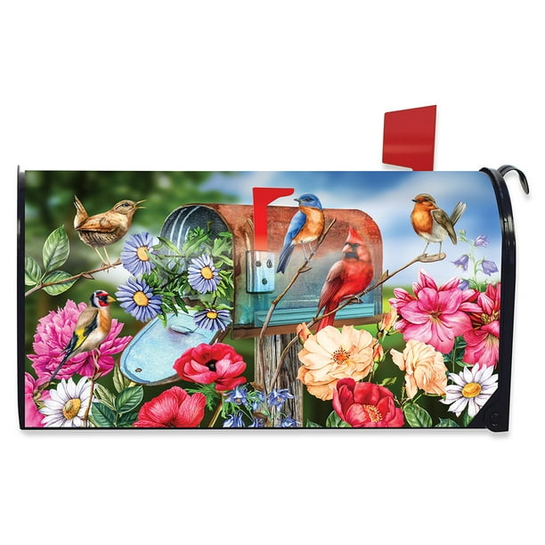 Birds and Mailbox Spring Mailbox Cover Standard Briarwood Lane