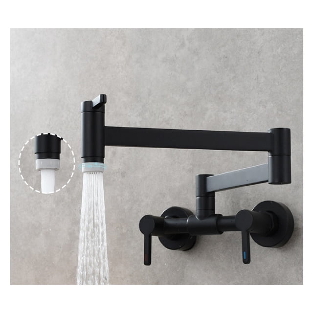Brushed Three-switch Hot And Cold Basin Faucet In-wall Kitchen Folding Mixing Valve Faucet Bathroom Basin Faucet ,bar Laundry RV Farmhouse
