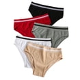 thumbnail image 2 of 5 piezas de bragas suaves para mujer, de cintura alta, de bikini, tangas, bragas para mujer, transpirables L, 2 of 9