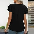 thumbnail image 3 of fatyb Dressy Tops Womens Cut out Neck Elegant Blouses Casual Ruffle Short Sleeve Cute Shirts for Women, 3 of 7