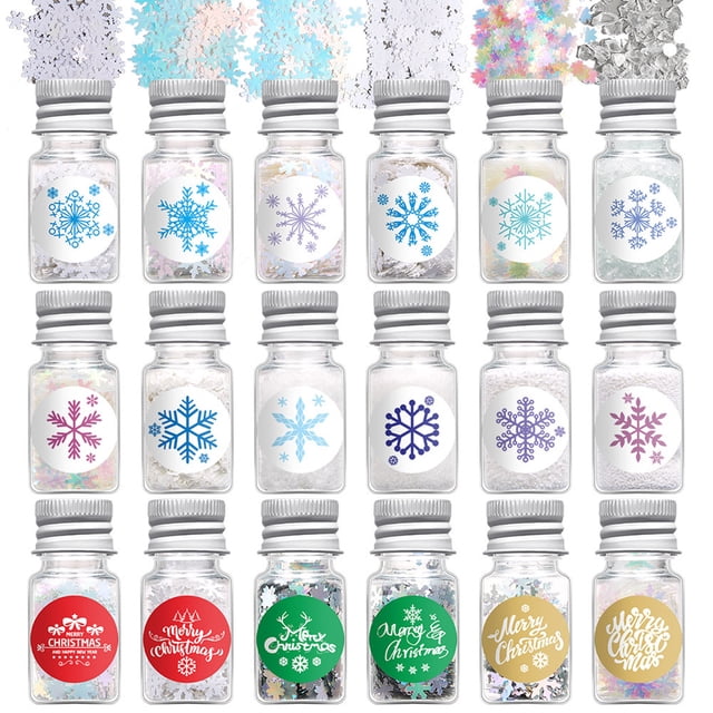 Para Decoración De Uñas, Copos De Nieve Holográficos De Navidad, Lentejuelas Brillantes De Colores, Confeti Brillante Para Maquillaje Facial Y Corporal Diy Yuarrent HA046062-02