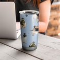 thumbnail image 4 of 20 Oz Pug and Footprints Coffee Tumbler Double Wall Insulated Stainless Steel Water Bottle | Metal Reusable Thermoses Flask with Cup Cap | Leak & Sweat Proof with Anti-Dust Lid, 4 of 7