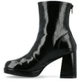 thumbnail image 3 of Journee Womens Aylani Crinkle Patent Vegan Leather Platform Booties, 3 of 10