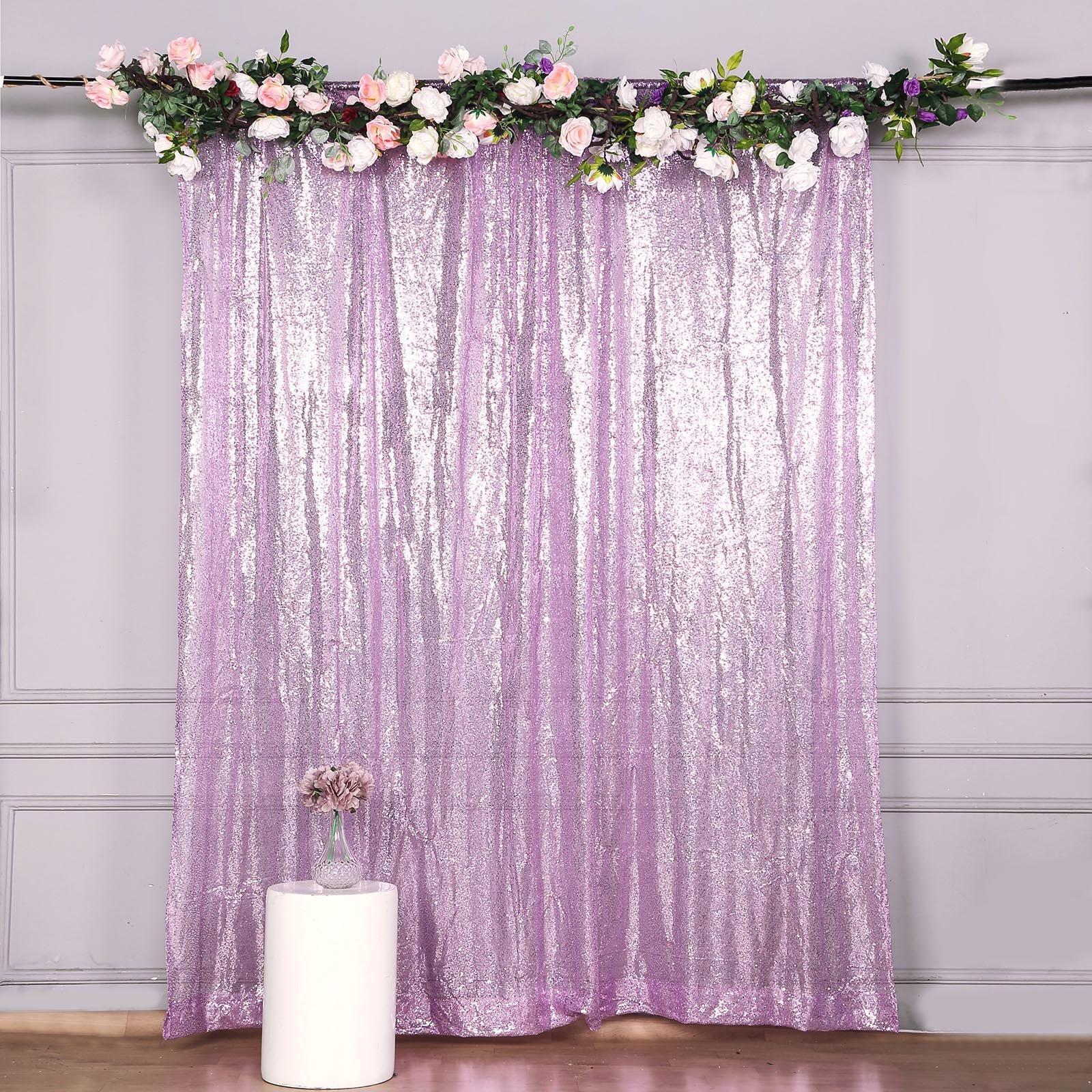 Efavormart 8ft Sequin Photo Booth Backdrop Photography Backdrop With Rod Pockets
