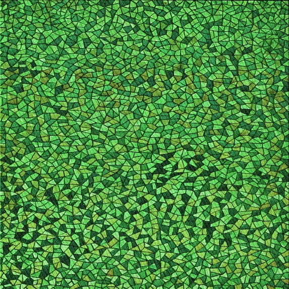Ahgly Company Machine Washable Indoor Square Transitional Deep Emerald Green Area Rugs, 8' Square