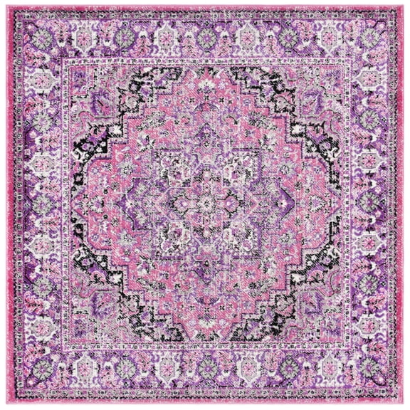 SAFAVIEH Skyler Boniface Medallion Area Rug, Pink/Ivory, 6'7" x 6'7" Square