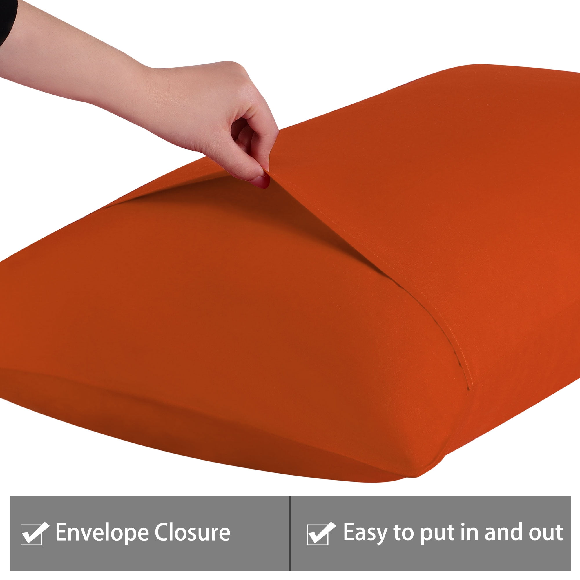 Unique Bargains 6 Piece Breathable Egyptian Cotton Pillow Case Cover Orange Queen