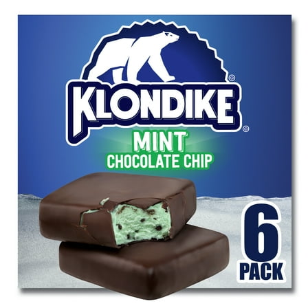 Klondike Mint Chocolate Chip Ice Cream Sandwiches Frozen Desserts, 6 Count