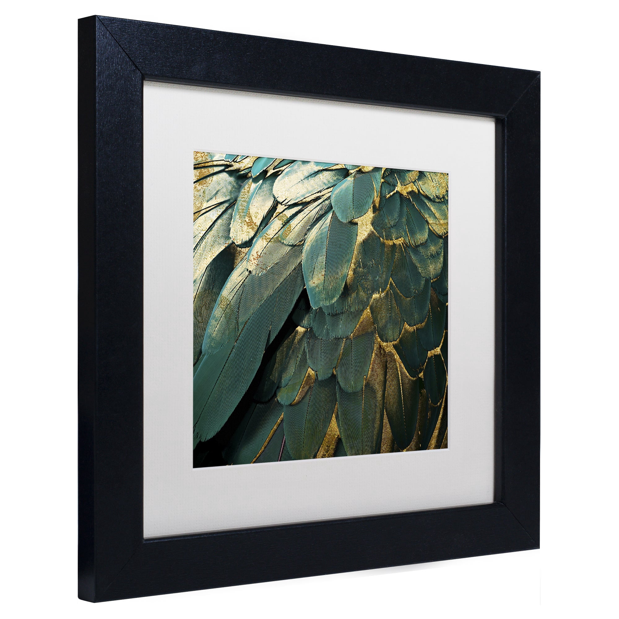Trademark Fine Art "Feather Glitter" Canvas Art by Color Bakery, White Matte, Black Frame