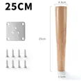 thumbnail image 2 of 25cm Wooden Table Legs Set of 4 Conical Beveled Solid Wood Furniture Legs with Mounting Plates and Screws for Sofa Bed Cabinet Couch Chair (Vertical), 2 of 5