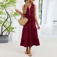 thumbnail image 1 of TaTaai Ladies V Neck Sleeveless Midi Dress Solid Color Casual Summer Slip Stretch Fabric Shift Everyday Basic Dress Gift, 1 of 9