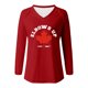 thumbnail image 3 of MHFRRA Camiseta de Manga Larga con Cuello En V y Estampado de La Bandera de Canadá para Mujer Rojo, 3 of 3