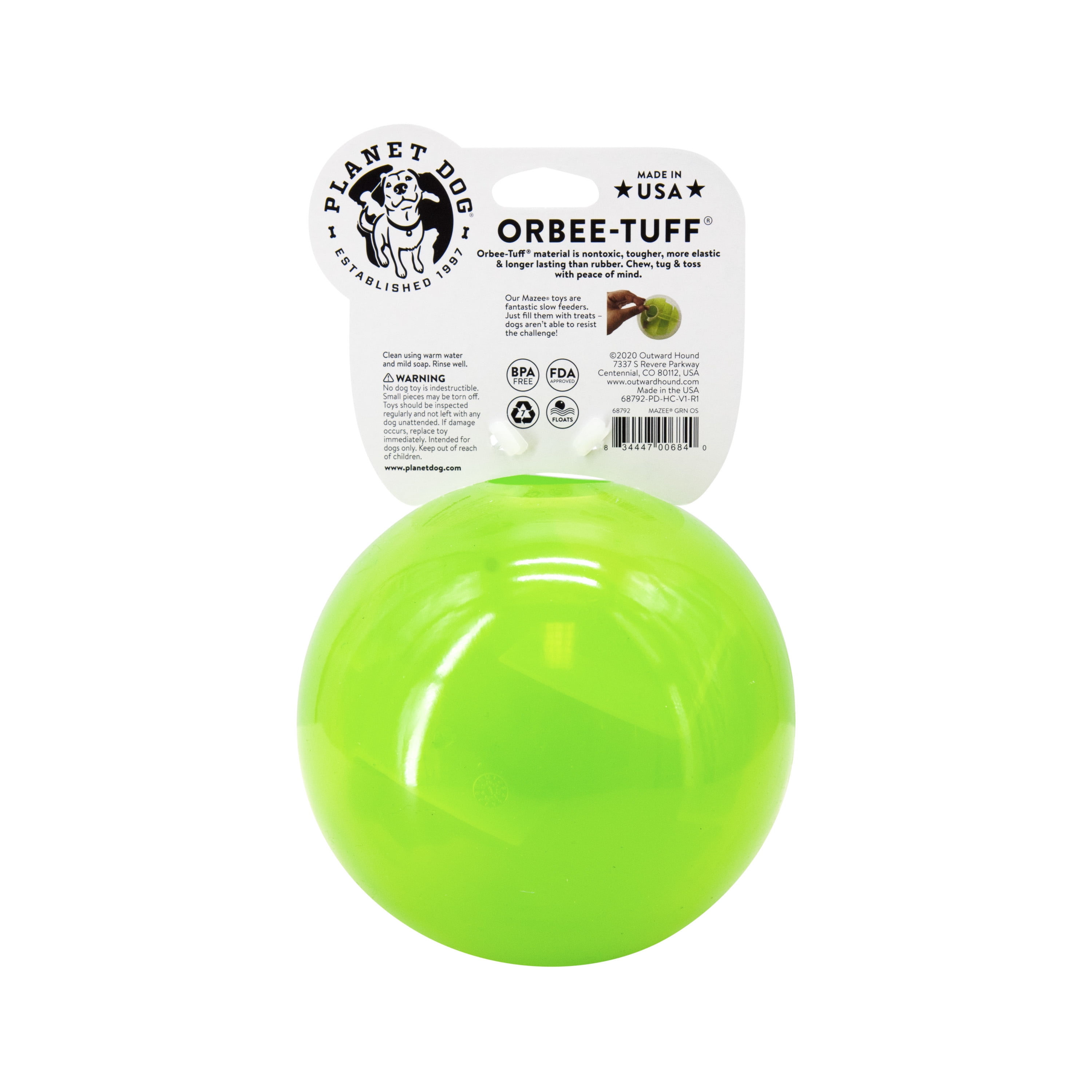 Planet Dog Orbee Tuff Mazee Interactive Puzzle Dog Toy Green One Size Walmart