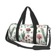 thumbnail image 2 of Xecao Frog and Forest Plants print Round Travel Duffel Bag is a foldable gym bag with an inner pocket, perfect for travel sports, 2 of 8