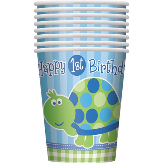 Unique Party Turtle Gobelets de 9 Oz pour 1er Anniversaire (Lot de 8)