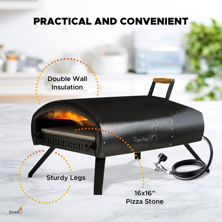 Bertello Grande 16 Outdoor Pizza Oven - Gas & Wood Fired Simultaneously - Outdoor  Pizza Oven AS SEEN ON SHARK TANK - PATENTED 