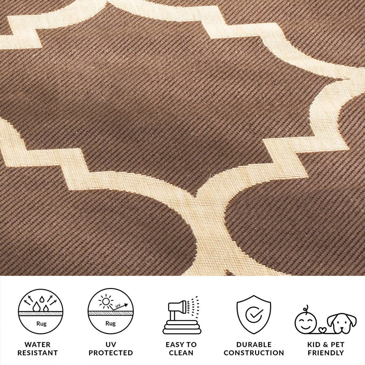 Safavieh Courtyard Becky Geometric Indoor/Outdoor Area Rug, Dark Brown, 8' x 11'