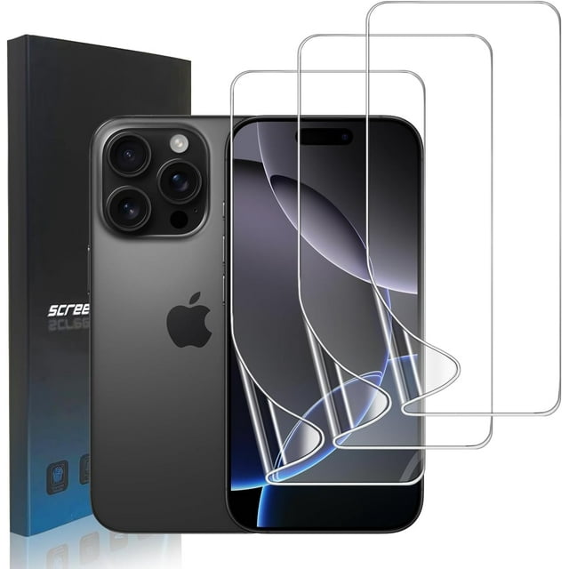 CHL-3 Pack Protecteur d'Écran Hydrogel pour iPhone 16 Pro Max, Transparent TPU Souple pour iPhone 16 Pro Max 6.9 Pouces, Anti-Bulles, Résistant aux Rayures, Installation Facile, Compatible avec Étui