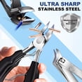 thumbnail image 3 of DAIENDI 6Pcs Toenail Clippers Set, Angled Head Ultra Sharp Slanted Blade Nail Cutter with Long Handle Wide Jaw, Heavy Duty Thick Ingrown Large Toe Nail Clippers for Seniors & Men, 3 of 10