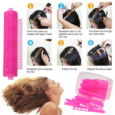 25pcs Box Fluffy Hair Cold Perm Rods Magic Air Bang Styling Bars