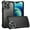Black, variant on For iPhone 15 Plus Ultimate CaseX Transparent Hybrid Case with Metal Buttons And Camera Edges - Blue