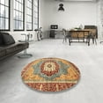 thumbnail image 3 of Ahgly Company Indoor Round Abstract Brownish Green Abstract Area Rugs, 8' Round, 3 of 6