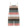thumbnail image 5 of Usmixi Jumpsuits for Women Dressy Beach Fashion Spaghetti Strap Loose Wide Leg Short Jumpsuits Overalls with Pocket Summer V-Neck Sleeveless Striped Print Mini Formal Rompers Navy xxl, 5 of 5