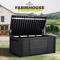 thumbnail image 2 of 150 Gallon Large Outdoor Storage Deck Box,  Cushion Storage Bench with Lockable Lid for Patio, Pool Supplies, Garden Tools, , Black, 2 of 6