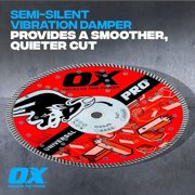 Ox Tools Pro Universal 10 Inch Turbo Rim Diamond Blade For Fast Cuts In Concrete, Metal, And Stone
