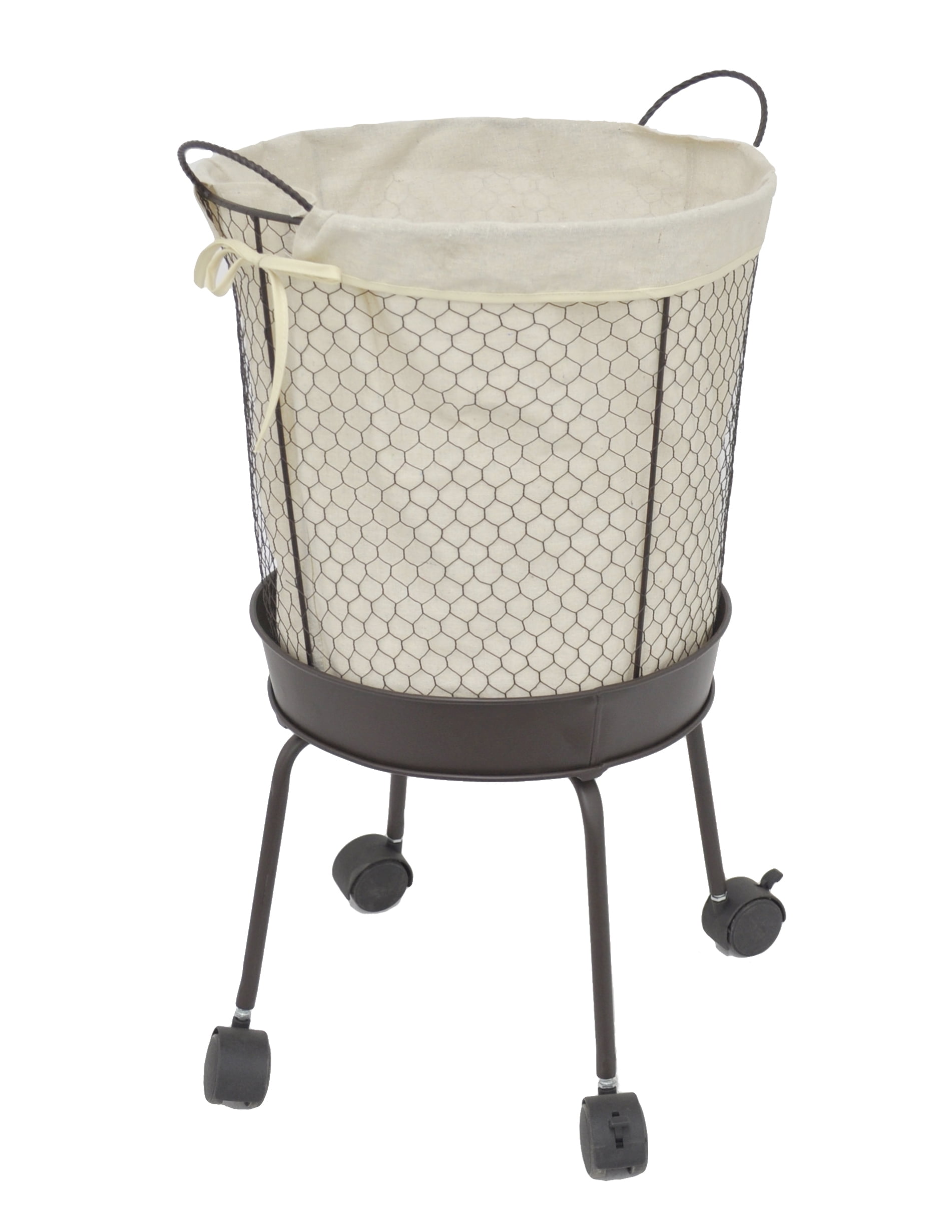 Uniquely Styled Metal Rolling Storage Basket