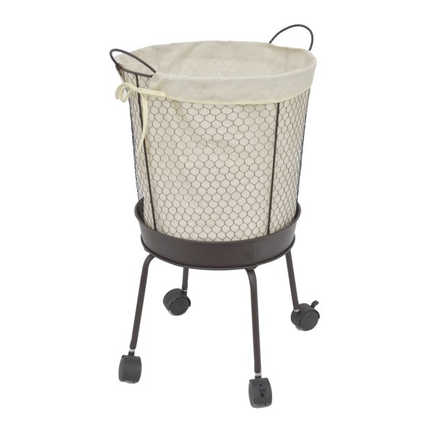 Uniquely Styled Metal Rolling Storage Basket