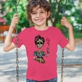 thumbnail image 3 of Tee Hunt Frida Kahlo Sugar Skull Youth T-Shirt Calavera Day of The Dead Kids, Pink, Small, 3 of 5