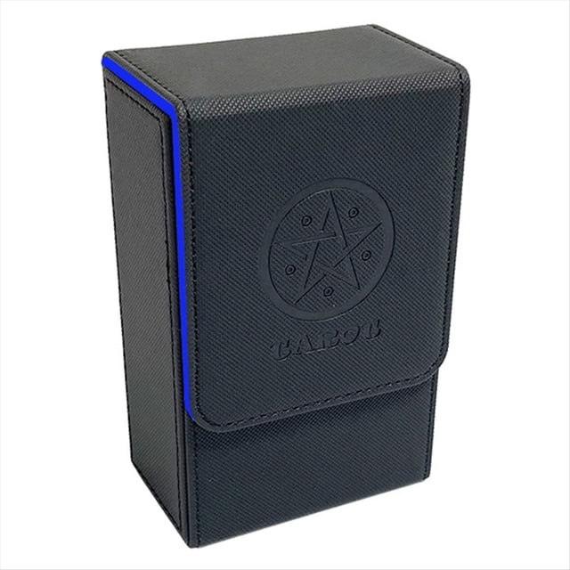Caja de Almacenamiento de Cartas de Tarot Azul y Negro, de Cartas de Baraja de Póquer de Juego de PU