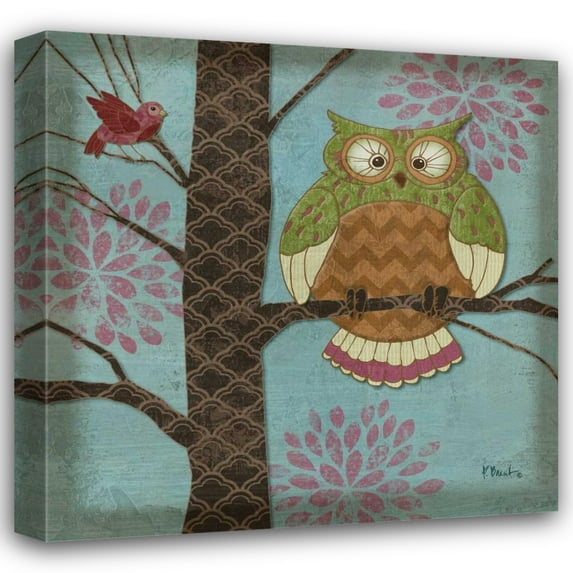 Paul Brent 36x36 Gallery Wrapped Canvas Wall Art Titled - Fantasy Owls I