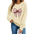 thumbnail image 3 of Valentines Day Pullover Sweatshirts Women Cute Heart Graphic Valentine Sweater Tops Casual Funny Long Sleeve Shirts, S Beige, 3 of 6